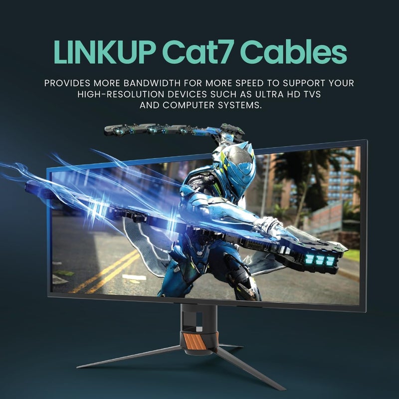 LINKUP - [Tested with Versiv CableAnalyzer Cat7 Ethernet Cable -35 FT (1 Pack) 10G Double Shielded RJ45 S/FTP | Network Internet LAN Switch Router Game | High-Speed | 26AWG White - Image 5